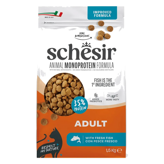 Schesir Animal Protein Maintenance fish dry cat food, 1.5 kg