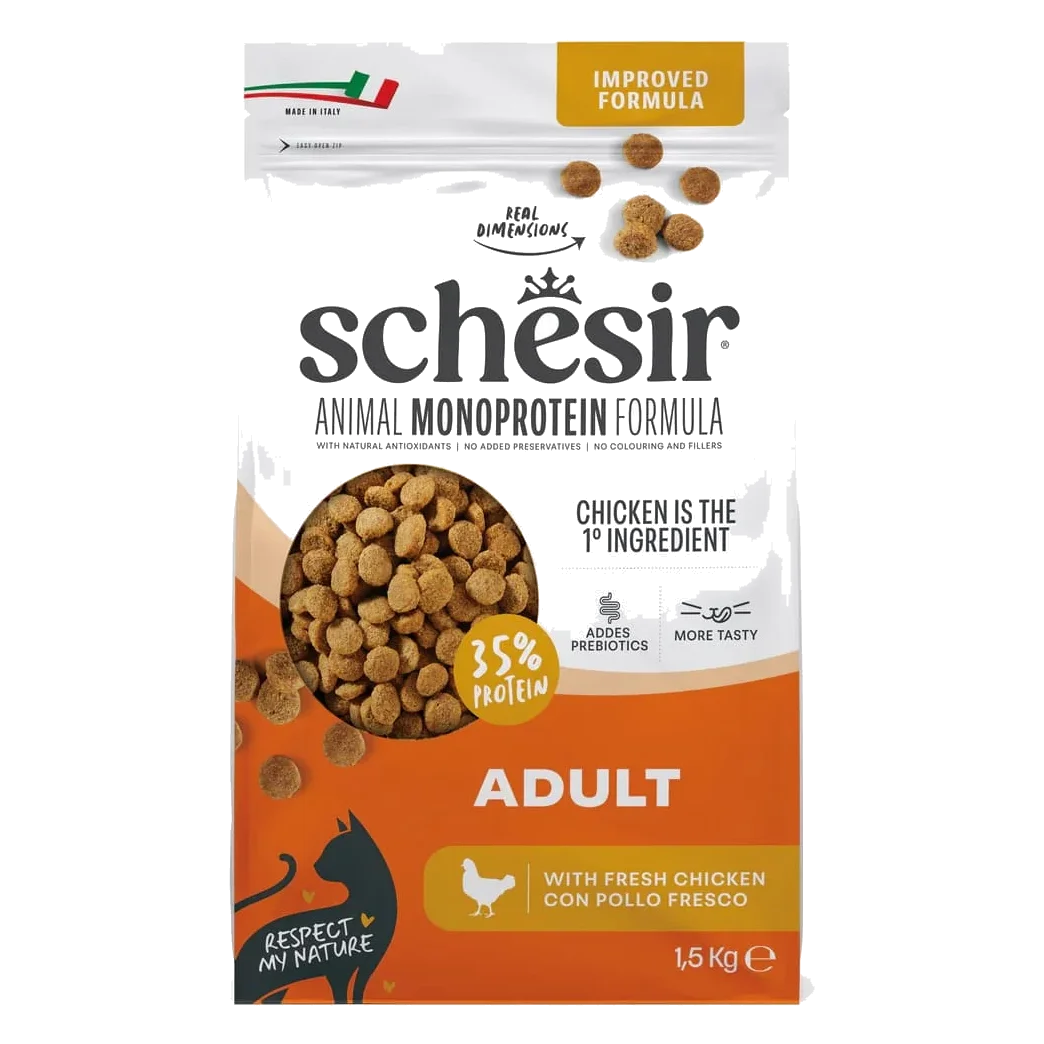Schesir Animal Protein Maintenance chicken dry cat food, 1.5 kg