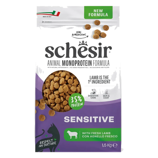Schesir Animal Protein Sensitive lamb dry cat food, 1.5 kg