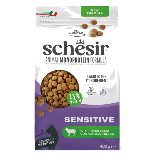 Schesir Animal Protein Sensitive lamb dry cat food, 400 g