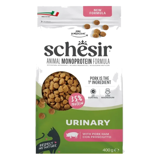 Schesir Animal Protein Urinary ham dry cat food, 400 g