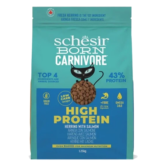 Schesir Born Carnivore herring and salmon dry cat food, 1.25 kg