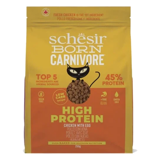 Schesir Born Carnivore chicken with egg dry cat food, 255 g