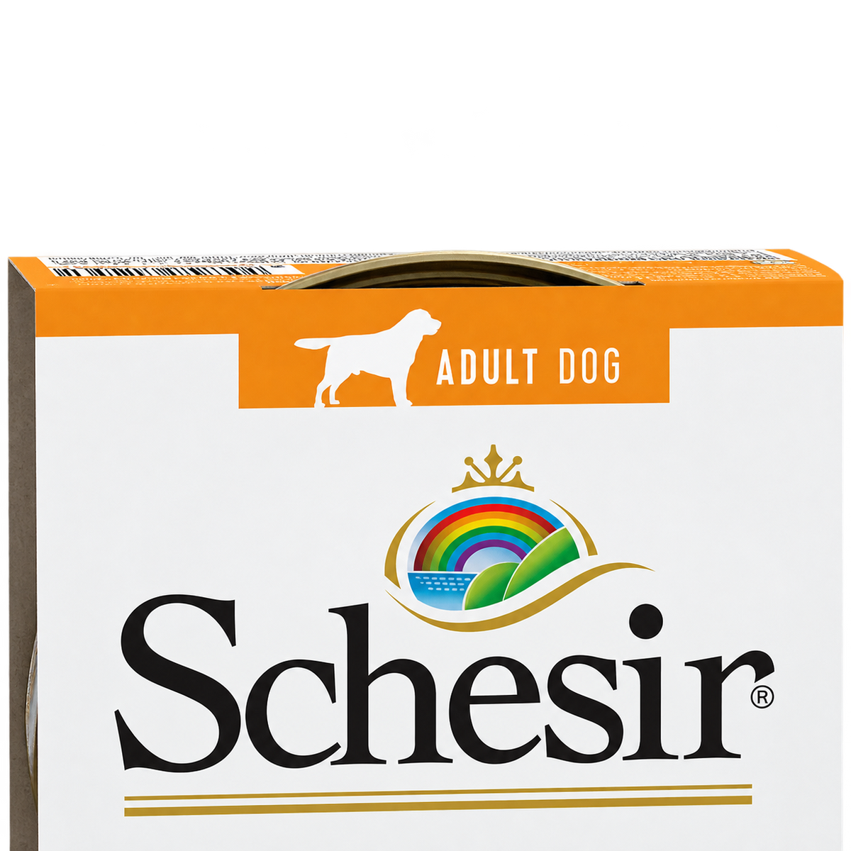 Top of the Schesir chicken and aloe pack with the Adult Dog label