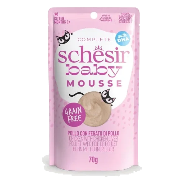 Schesir Baby chicken with chicken liver mousse wet cat food