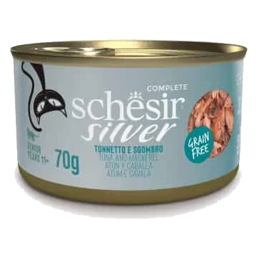 Schesir Silver tuna and mackerel wet cat food, 70 g