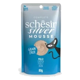 Schesir Silver chicken mousse wet cat food, 80 g pouch