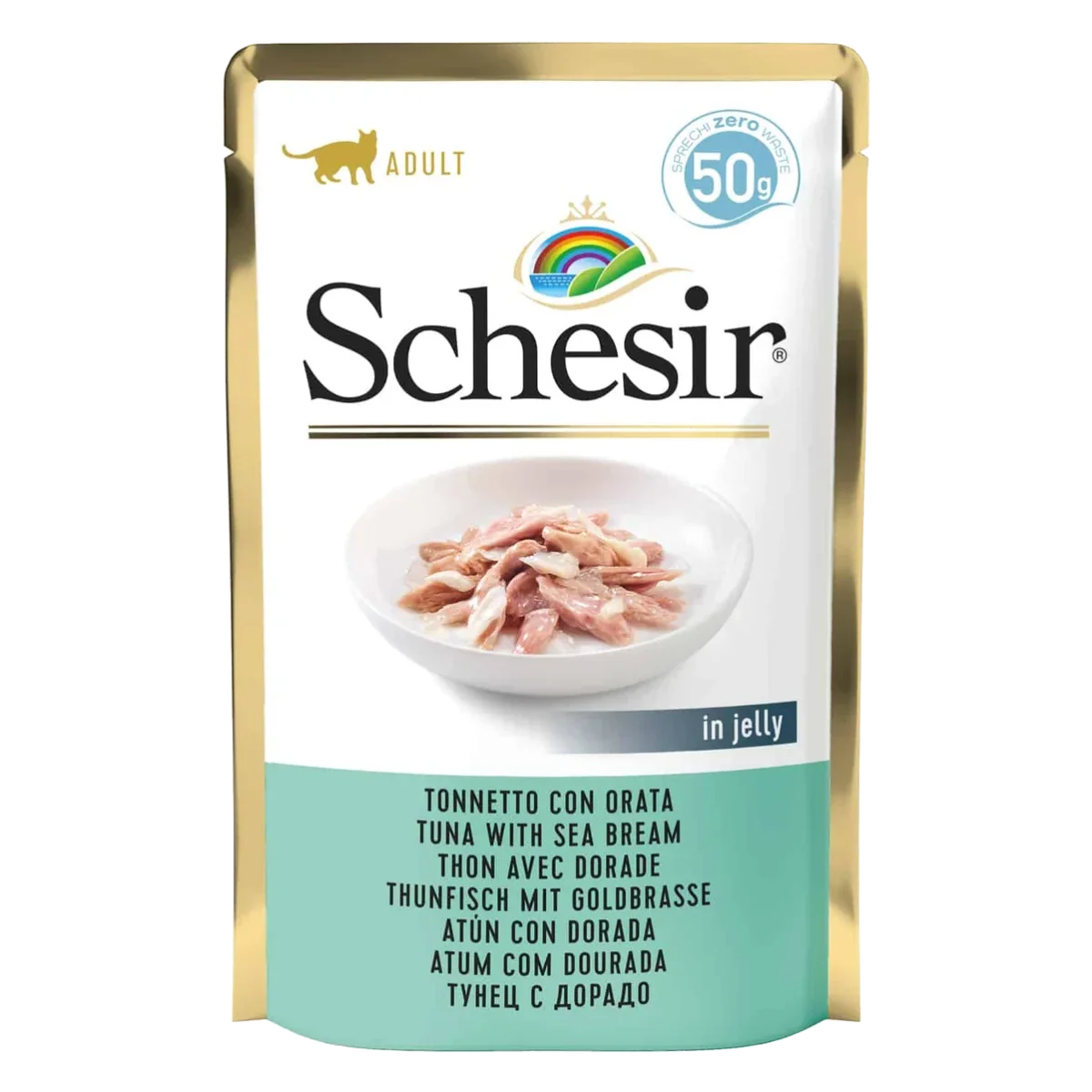 Schesir tuna with sea bream wet cat food, 50 g pouch
