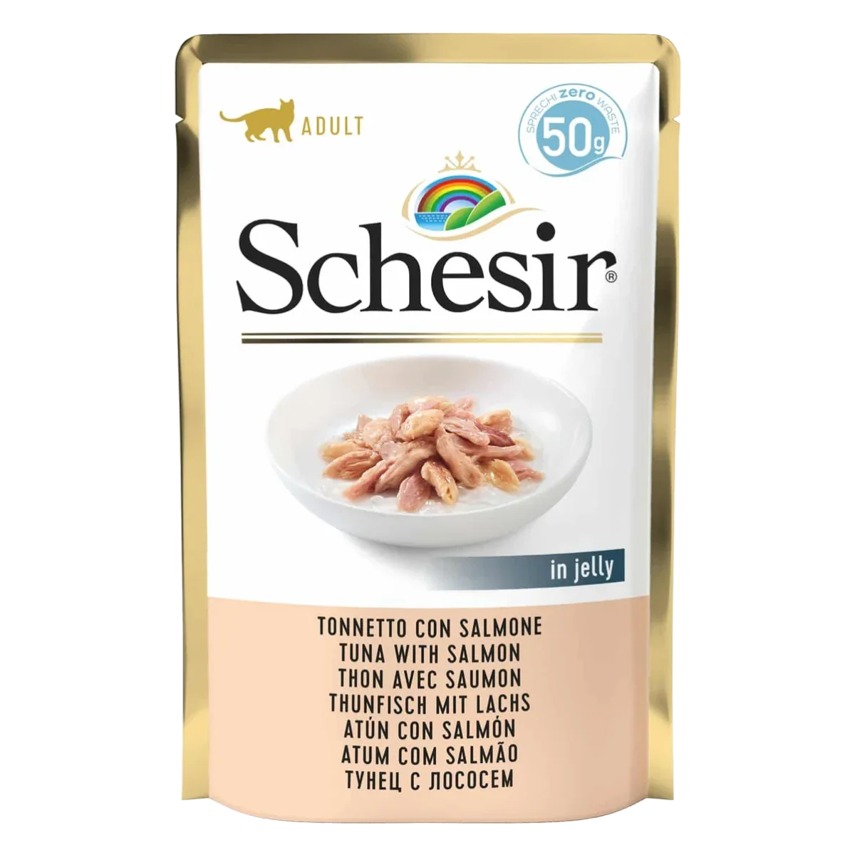 Schesir tuna with salmon wet cat food, 50 g pouch
