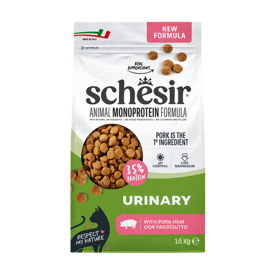 Schesir Animal Monoprotein Urinary ham dry cat food, 1.5 kg