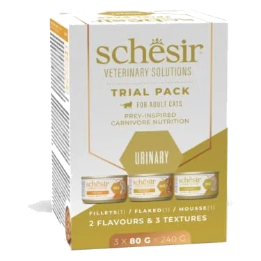 Schesir Urinary veterinary cat food trial pack, 3 × 80 g