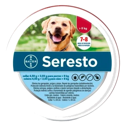 Bayer Seresto flea and tick collar for dogs over 8 kg, in tin