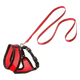 Kitten harness and lead set, red and black, 110 cm, 10 mm, size S