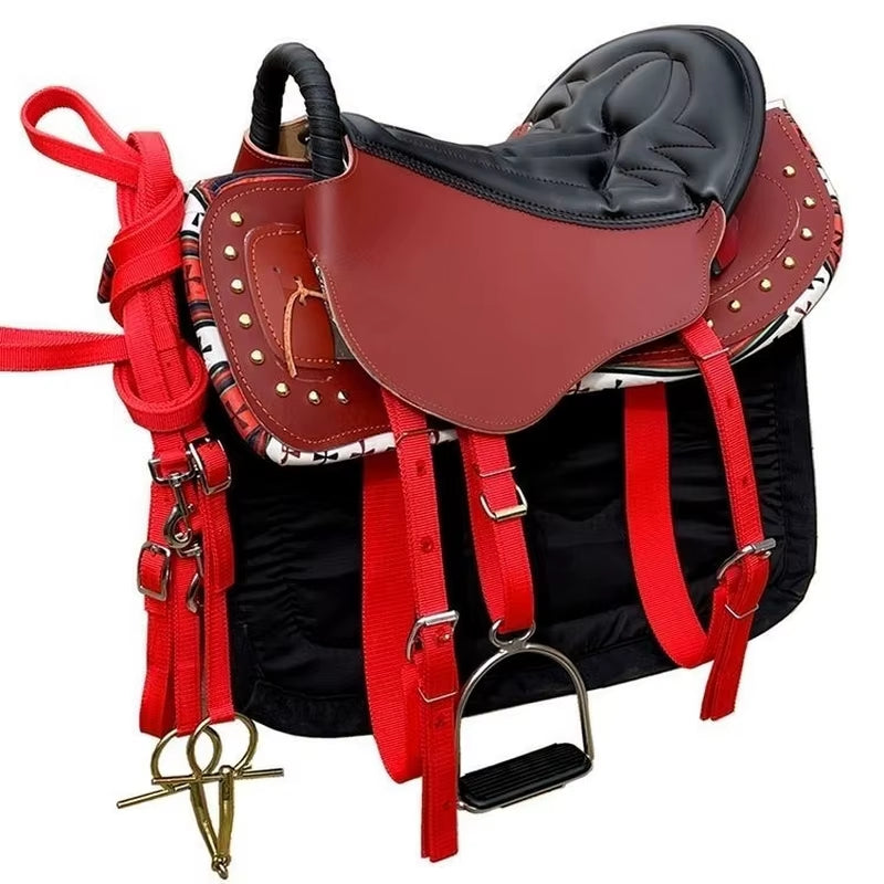 Complete leather saddle set with accessories, 8 pieces – view 4
