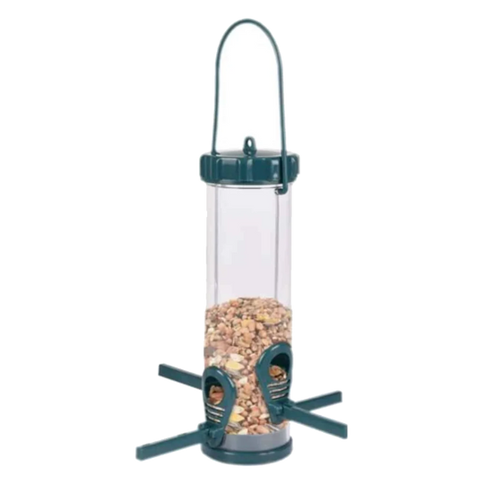 Survival M plastic bird seed silo, 22.5 × 22.5 × 34.6 cm