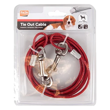 Plastic-coated dog tie out cable, 3 m and 5 m