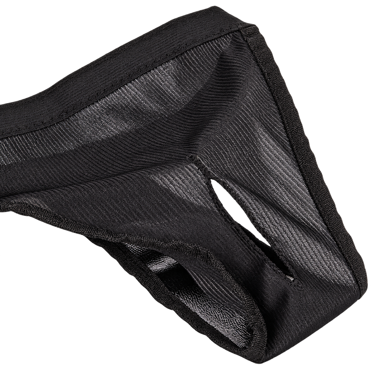 Flamingo Sasha black dog hygiene pants, tail opening detail