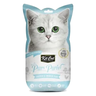 Kit Cat PurrPuree creamy cat treat, chicken and smoked fish, 60 g