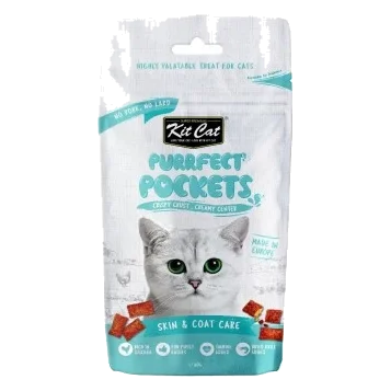 Kit Cat Purrfect Pockets cat treats, skin and coat, 60 g