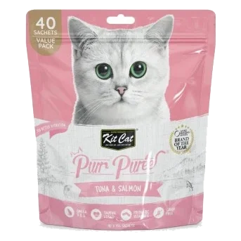 Kit Cat PurrPuree creamy cat treats, tuna and salmon, 40 x 15 g