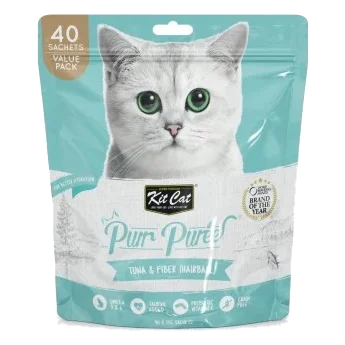 Kit Cat PurrPuree creamy cat treats, tuna and fibre, 40 x 15 g