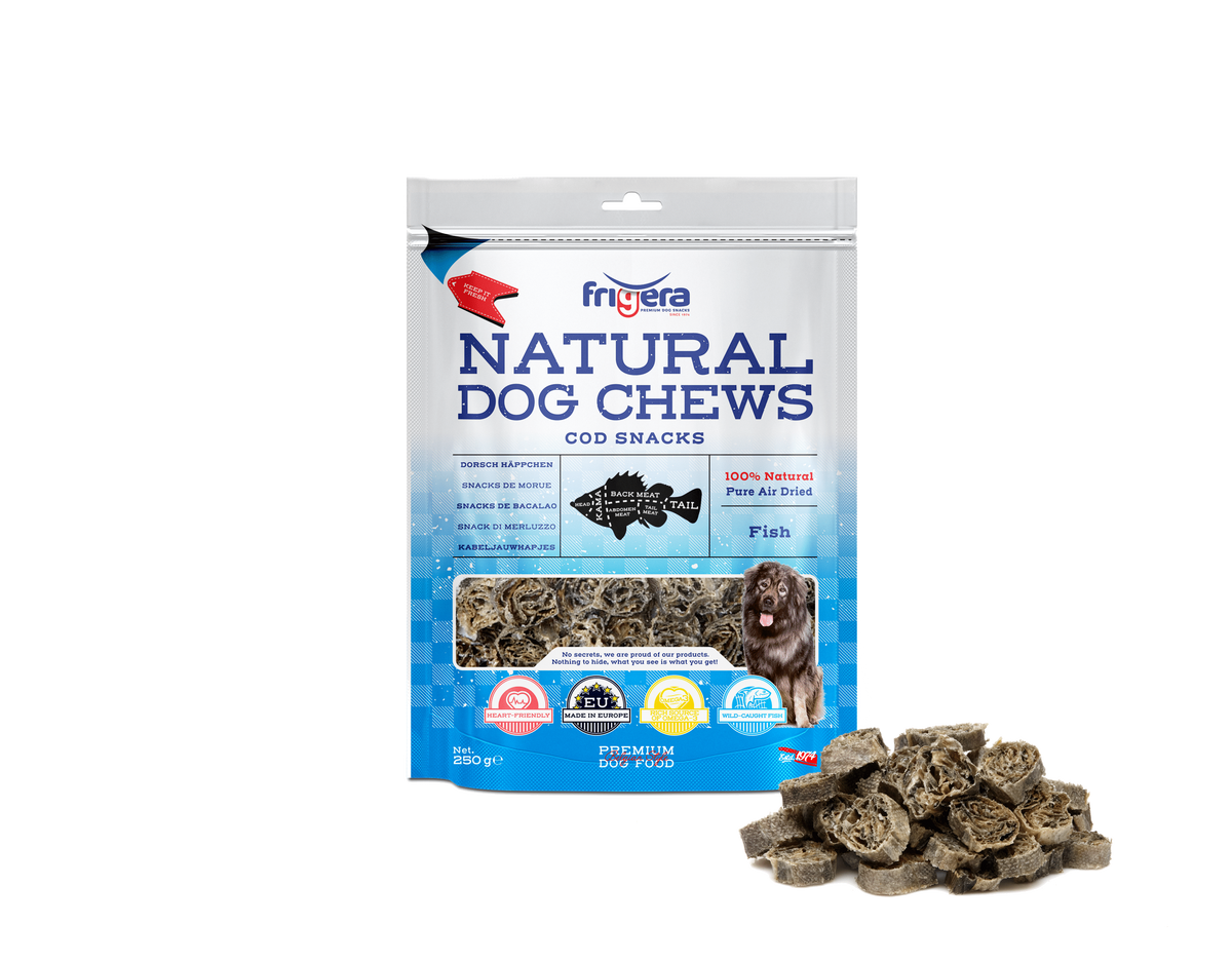 Round cod treats for dogs
