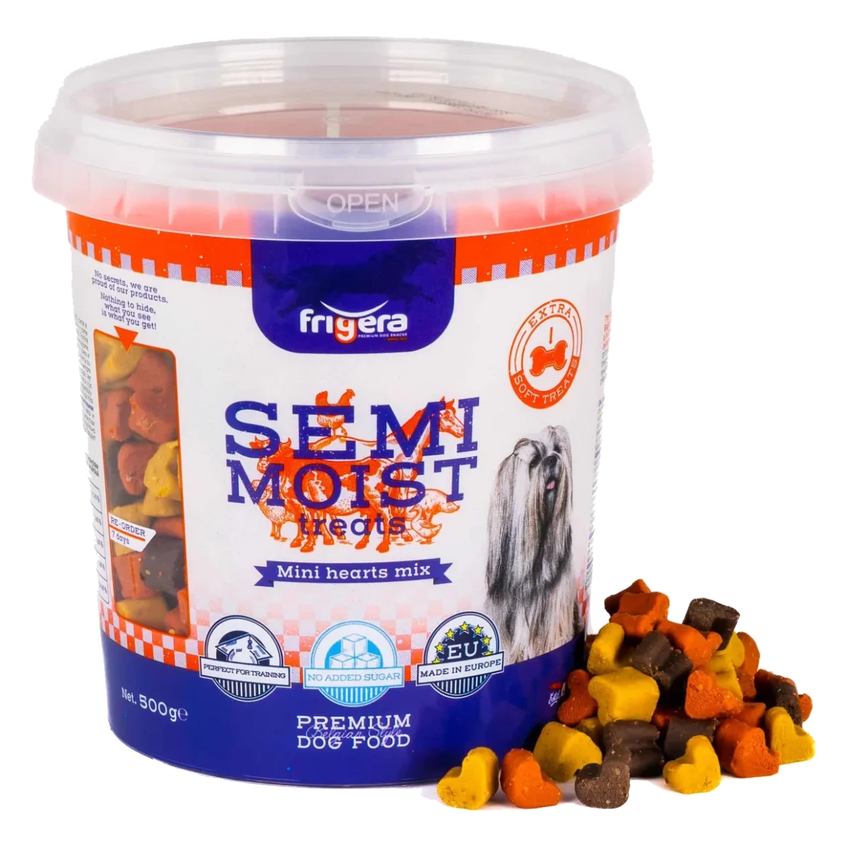 Semi-Moist Mini Heart Dog Treats, 500 g