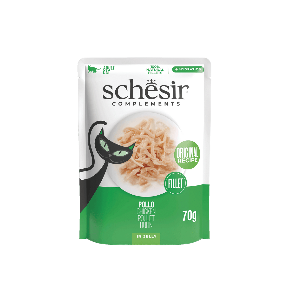 Schesir chicken fillets wet cat food, 70 g pouch