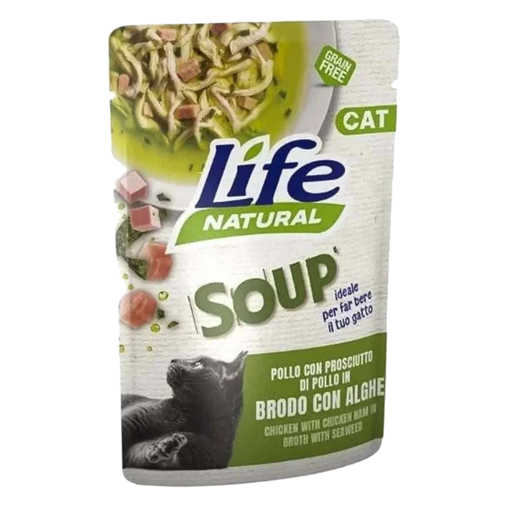 Life Cat chicken with ham and seaweed soup for cats, 60 g