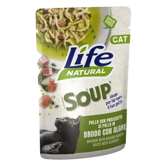 Life Cat chicken with ham and seaweed soup for cats, 60 g
