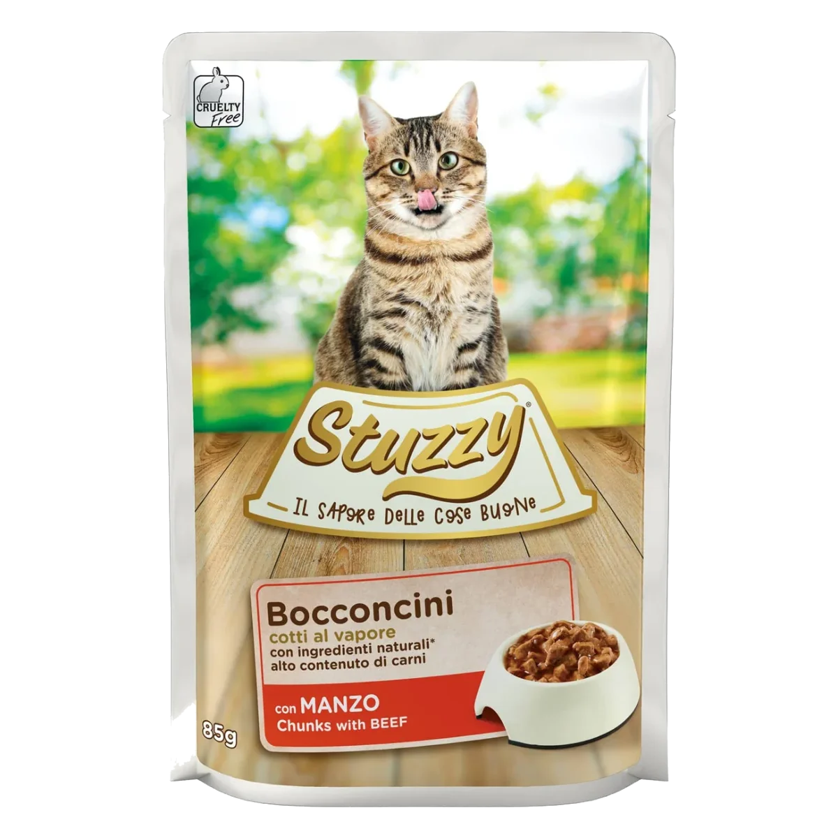 Stuzzy Cat beef wet cat food, 85 g pouch