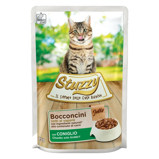 Stuzzy Cat rabbit wet cat food, 85 g pouch