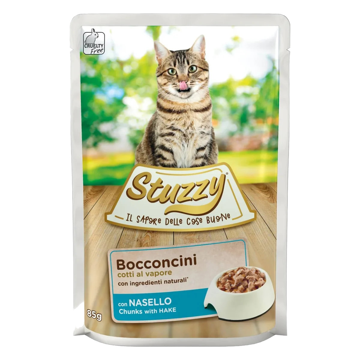 Stuzzy Cat hake wet cat food, 85 g pouch
