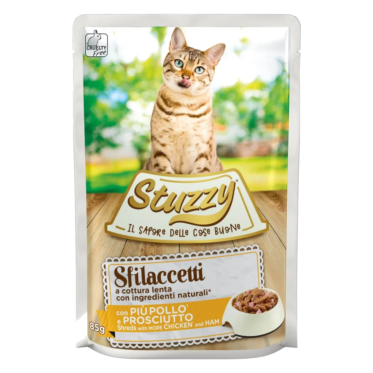 Stuzzy Cat Speciality chicken and ham wet cat food, 85 g pouch
