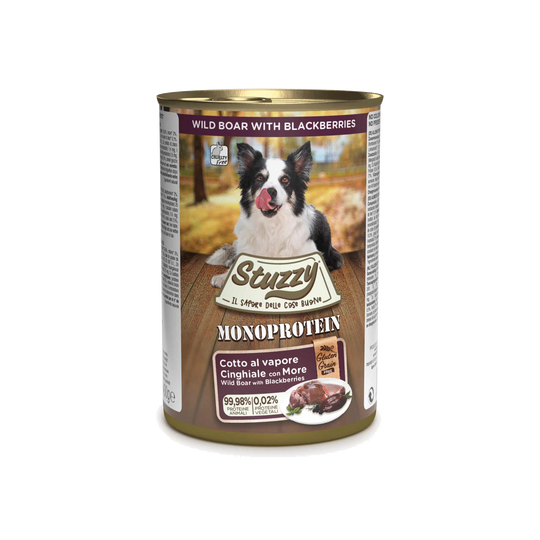 Stuzzy Monoprotein wild boar with blackberries and herbs, wet dog food