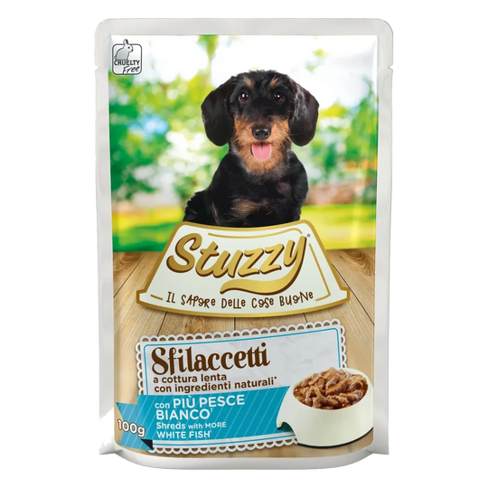 Stuzzy Speciality white fish wet adult dog food, 100 g pouch