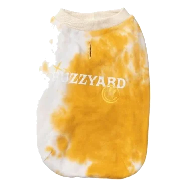 FuzzYard Smiley Tie-rus Dog Sweatshirt, Yellow and Cream