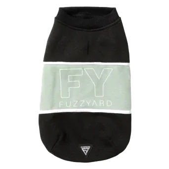 FuzzYard Track Dog Sweatshirt, Black and Sage