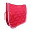 Red jumping saddle pad for horses with hexagonal quilting