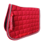 Red jumping saddle pad for horses with wave quilting