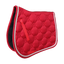 Red jumping saddle pad for horses with diamond quilting