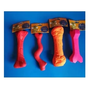 Assorted large latex bone dog toys, 21–23 cm (4 pieces)