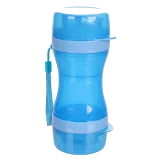 Bassie 2-in-1 blue travel cup for water and food, for dogs