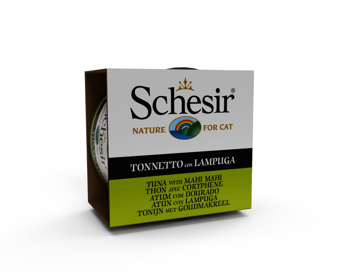 Schesir tuna with mahi-mahi wet cat food, 85 g tin