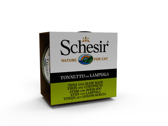 Schesir tuna with mahi-mahi wet cat food, 85 g tin