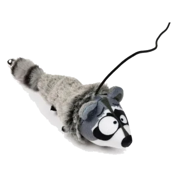FuzzYard Yeetz Run Along Racoon Cat Wand Toy with Plush