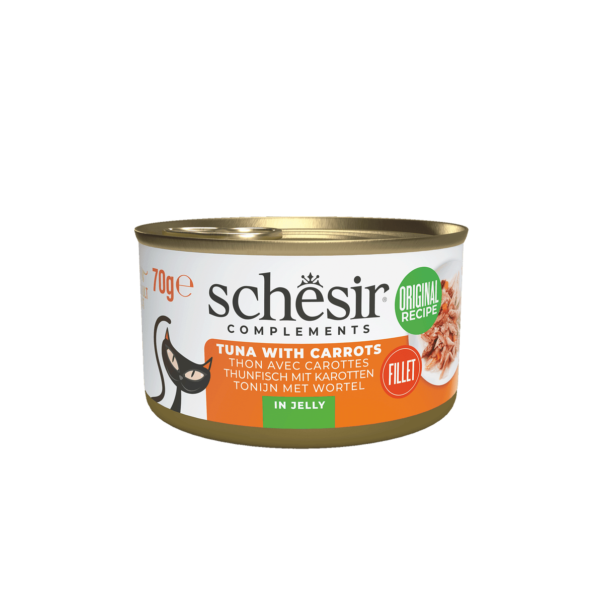 Schesir tuna with carrot in jelly wet cat food, 70 g tin